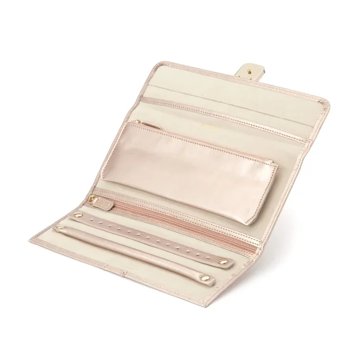 Wolf Palermo jewelry roll in pink leather | LEPAGE