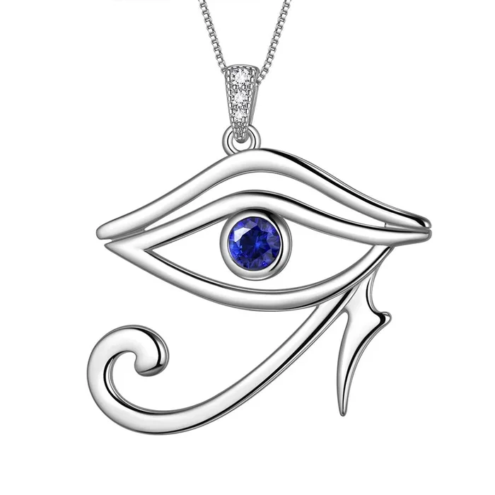 Women Egyptian Eye of Horus Necklace Pendant Men Jewelry Gift 925 Sterling Silver