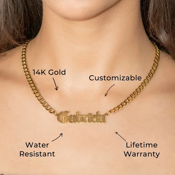 Women Jewelry – Gold Name Necklace | Style # N02
