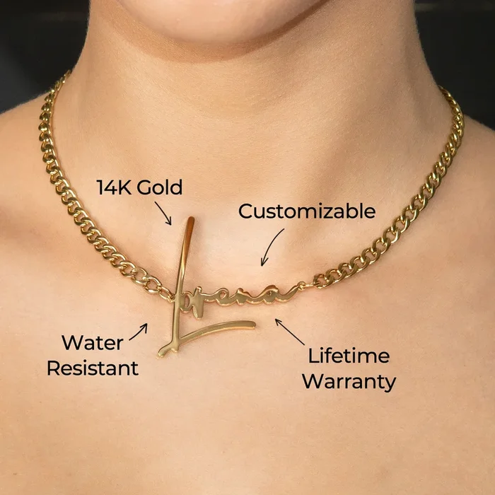 Women Jewelry – Gold Name Necklace | Style # N30