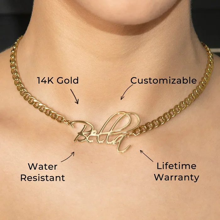 Women Jewelry – Gold Name Necklace | Style # N37