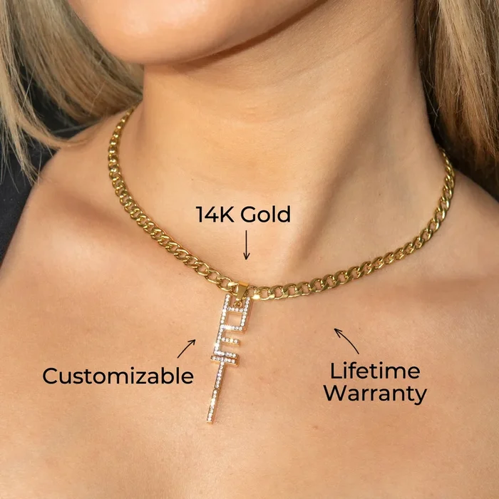Women Jewelry – Iced Out VVS Name Necklace | Style # N21