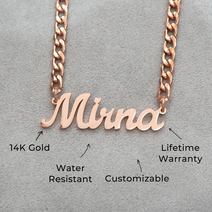 Women Jewelry – Rose Gold Name Necklace | Style # N06