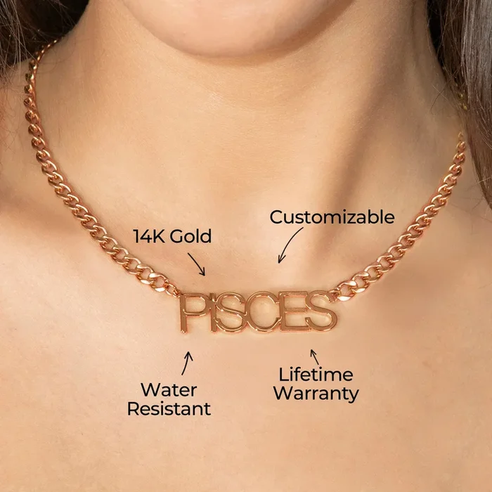 Women Jewelry – Rose Gold Name Necklace | Style # N08