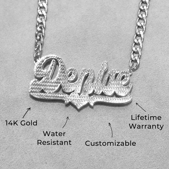Women Jewelry – White Gold Name Necklace | Style # N16