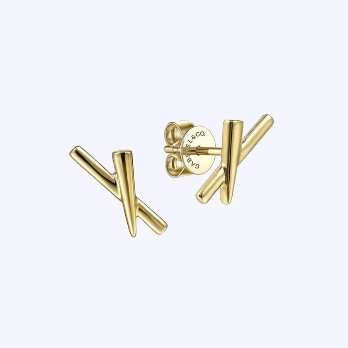 X Shape Stud Earrings