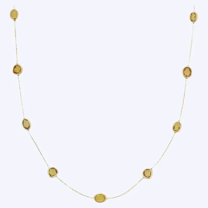 Yasmine Yellow Sapphire Slice Station Necklace
