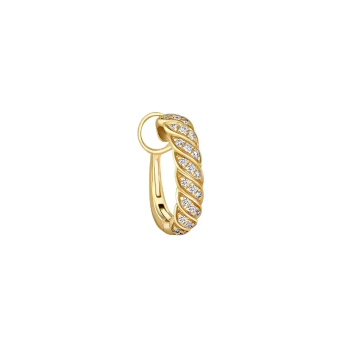 Yellow Gold Braided Diamond Ear Clip