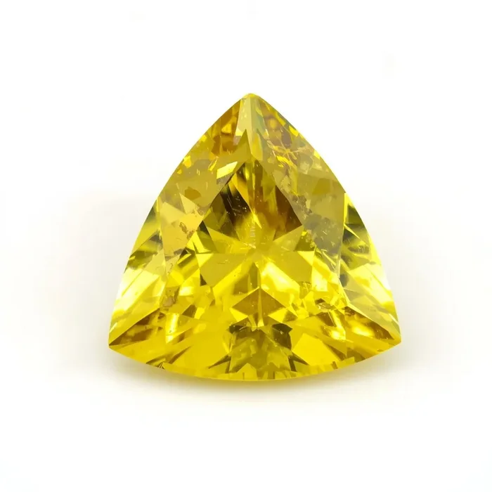 Yellow Sapphire 1PC Large 11×11 MM Triangle Faceted Yellow Fine Precious Gems
