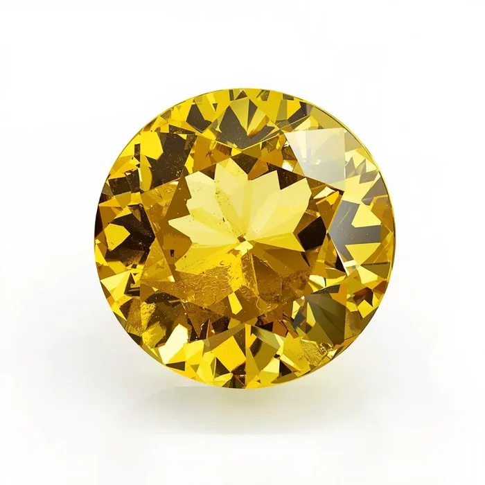 Yellow Sapphire 1PC Large 12×12 MM Round Faceted Yellow High-Quality Precious Loose Gems