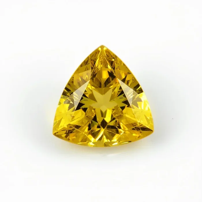Yellow Sapphire 1PC Medium 9×9 MM Triangle Faceted Yellow Lustrous Precious Loose Gemstone