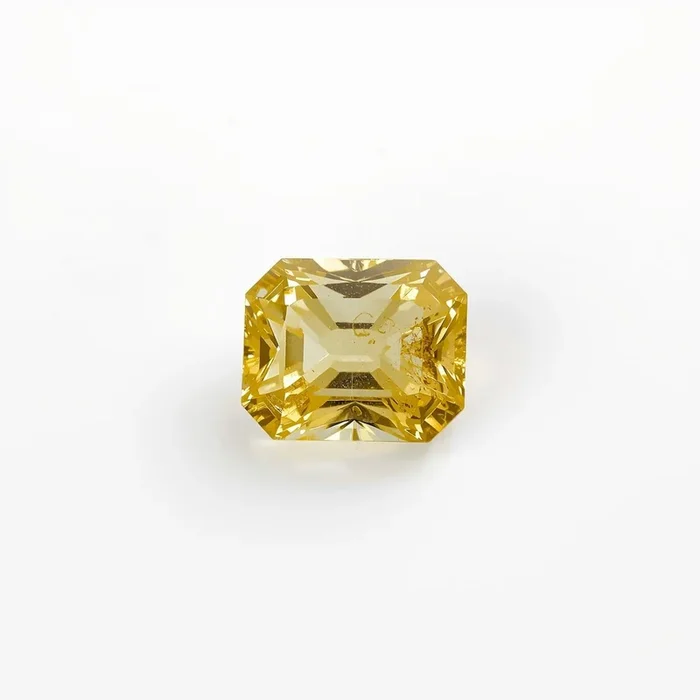 Yellow Sapphire 1PC Small 7×9 MM Emerald Faceted Yellow Genuine Precious Loose Gems