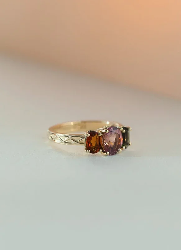 Zelda trio color ring 14k gold
