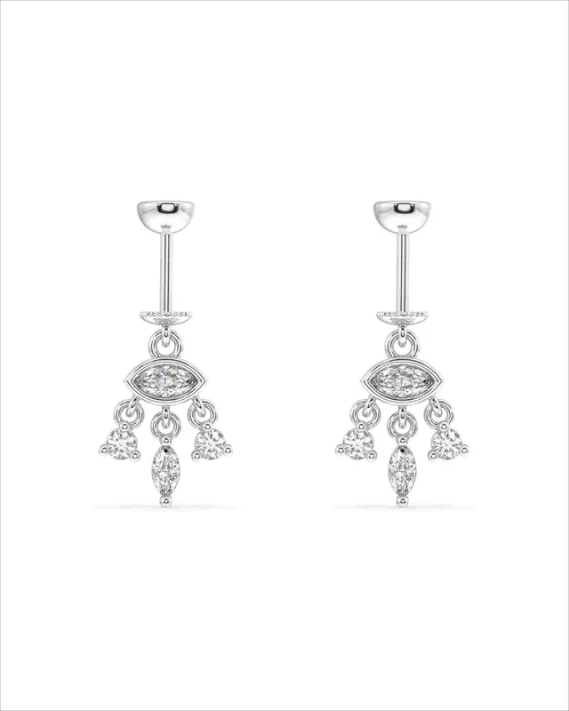 Zircon Shedding Eye Screw Helix Hanging Earrings