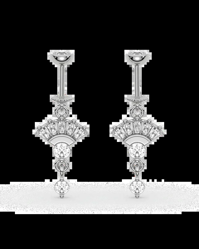 Zirconia Umbrella Helix Hanging Earrings
